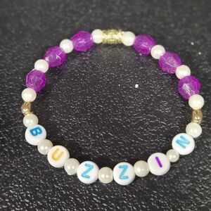 Buzzin Kids Beaded Bracelet - Purple and Gold